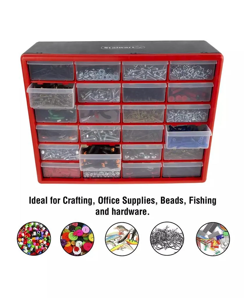 Storage Drawers - 24 Compartment organizer Desktop or Wall Mount Container - 24 Bins by Stalwart 商品