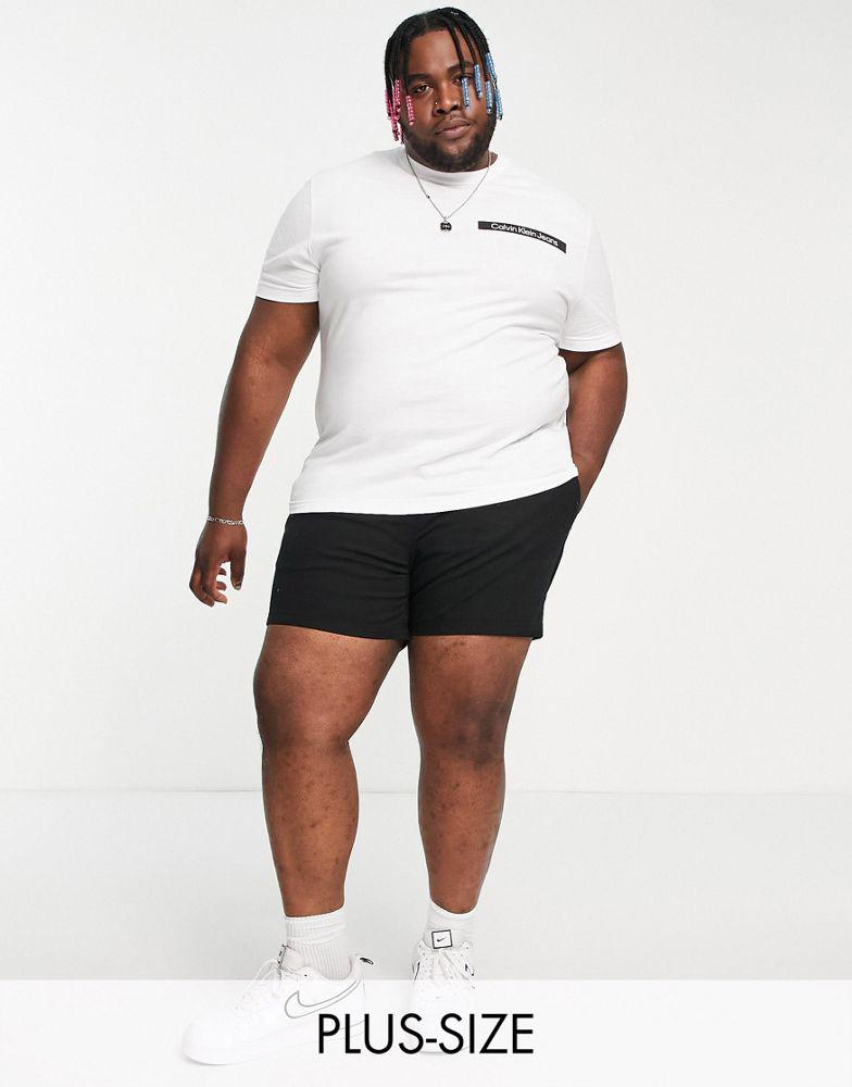 Calvin Klein Jeans Big & Tall cotton blend scattered urban back graphic t-shirt in white - WHITE商品第1张图片规格展示