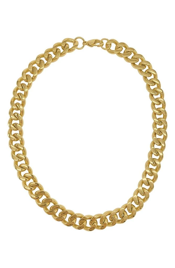 商品ADORNIA|Water Resistant 14K Gold Plated Curb Chain Necklace,价格¥261,第1张图片