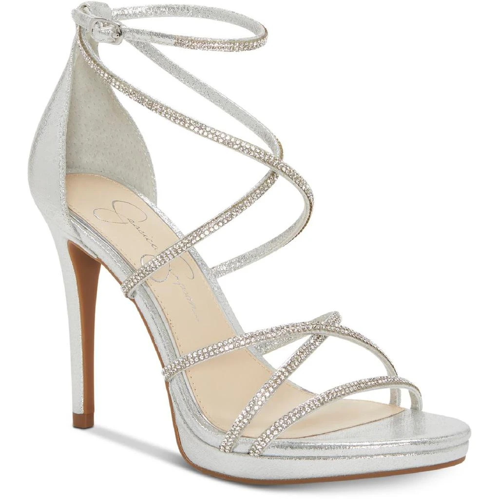 商品Jessica Simpson|Jessica Simpson Womens Jaeya Rhinestone Strappy Dress Sandals,价格¥455,第1张图片