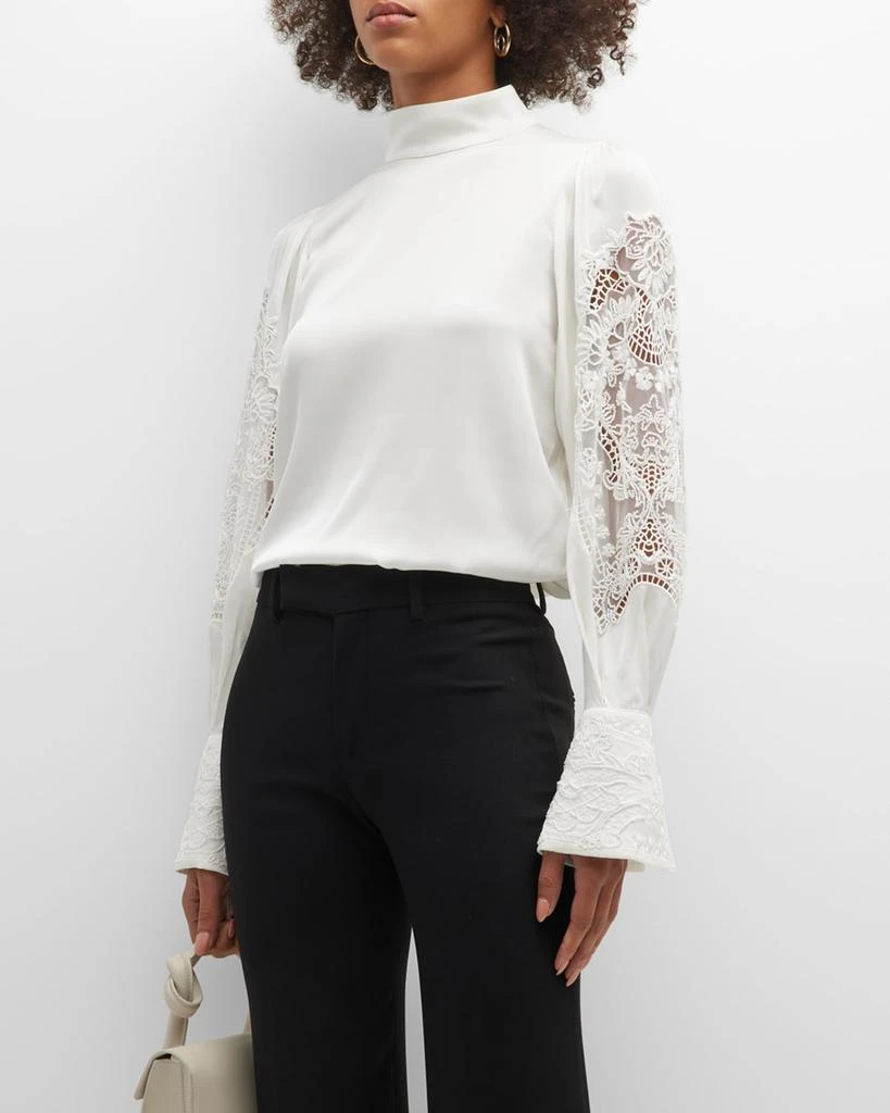 商品Kobi Halperin|Eileen Beaded Mock-Neck Silk Blouse,价格¥5389,第1张图片