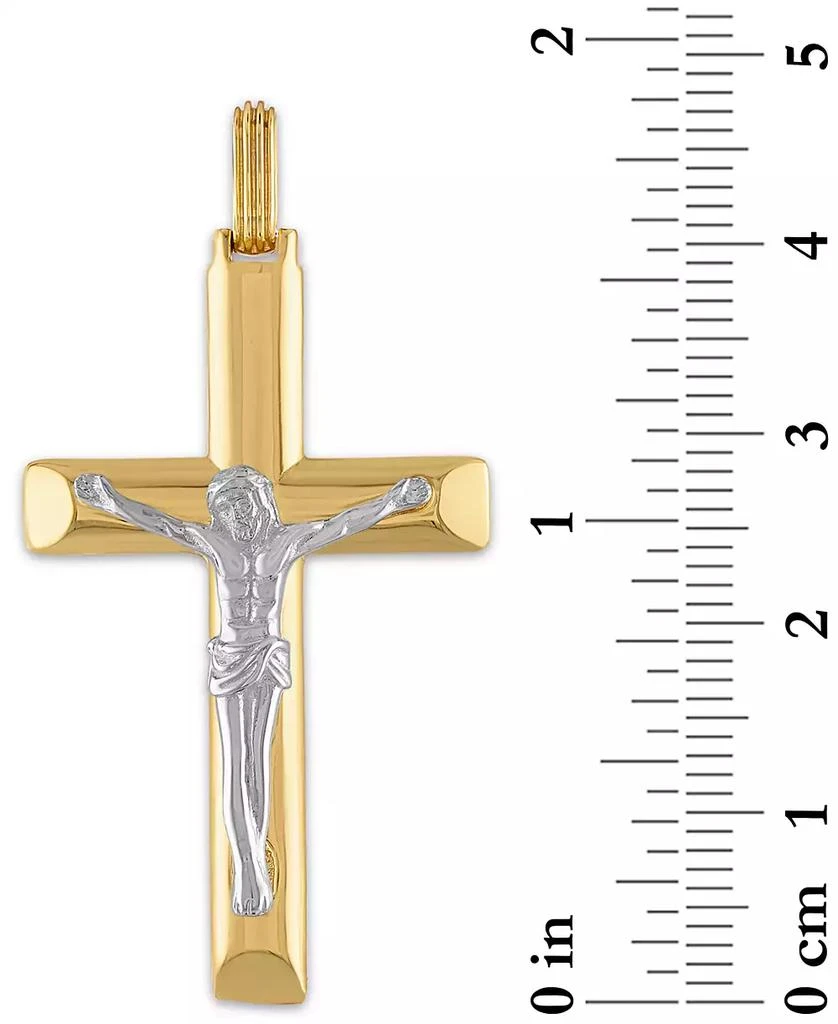 商品Esquire Men's Jewelry|Two-Tone Crucifix Pendant in Sterling Silver & 14k Gold-Plate, Created for Macy's,价格¥898,第3张图片详细描述