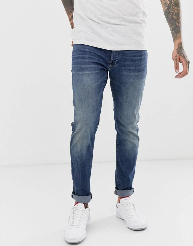 商品G-Star|G-Star 3301 slim fit jeans in medium aged,价格¥791,第1张图片
