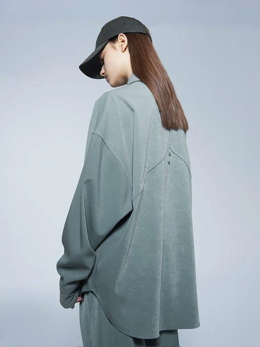 商品SYNC|Oversized Flowy Shirt Sax Blue,价格¥648,第5张图片详细描述