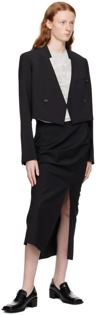 商品Helmut Lang|Black Twisted Midi Skirt,价格¥3128,第4张图片详细描述