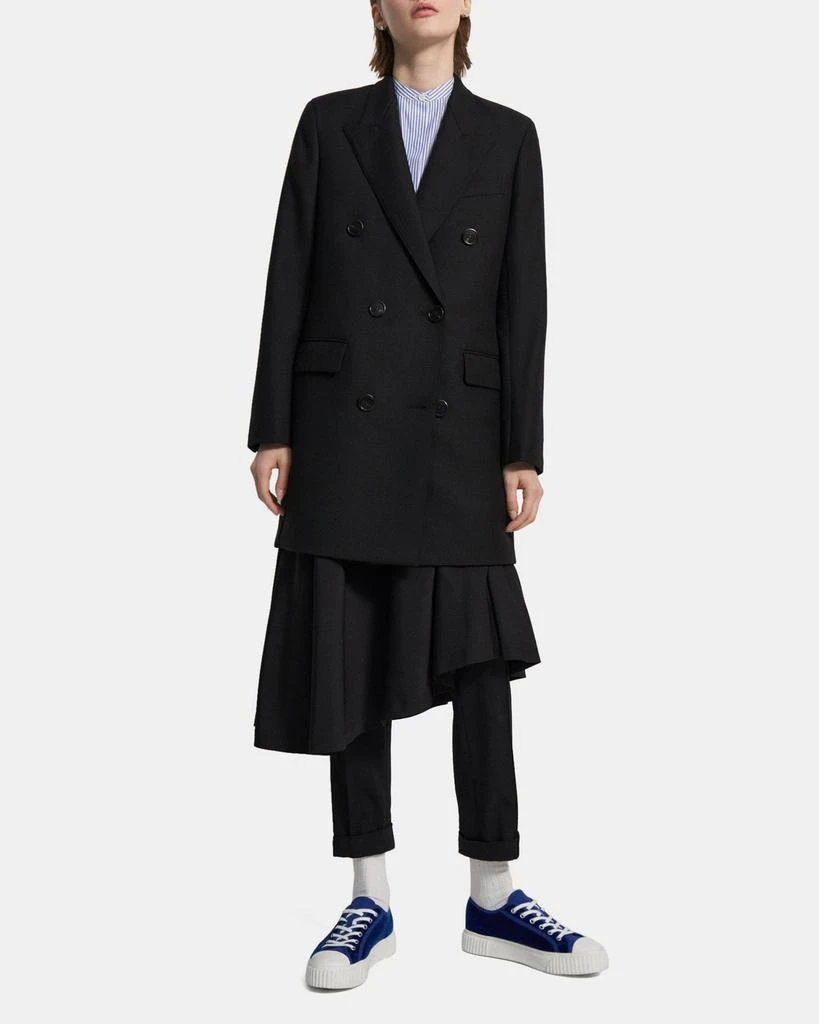 商品Theory|Double-Breasted Bonded Wool Coat,价格¥1907,第2张图片详细描述