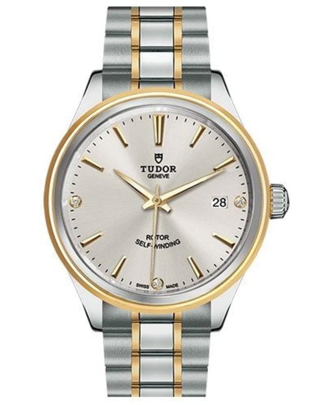 商品Tudor|Tudor Style 38mm Silver Dial Diamond-Set Stainless Steel Unisex Watch M12503-0005,价格¥22539,第1张图片