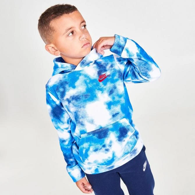 商品NIKE|Boys' Little Kids' Nike Allover Print Club Fleece Hoodie,价格¥297,第3张图片详细描述