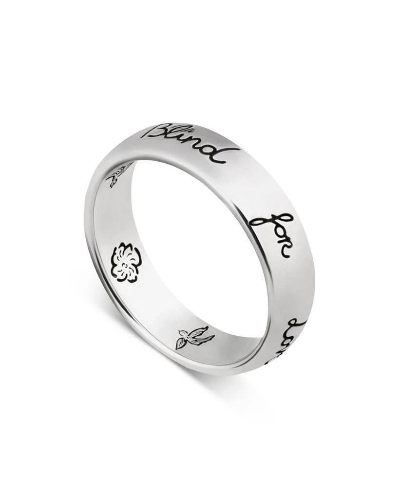 商品Gucci|Sterling Silver Blind for Love Engraved Thin Band,价格¥3117,第1张图片