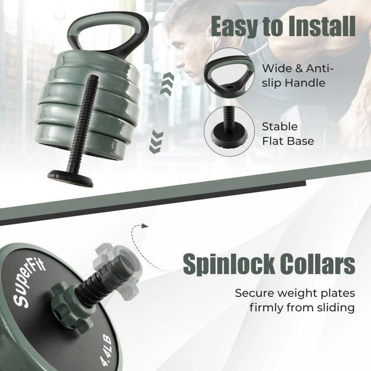 商品Hivvago|4 in 1 Adjustable Weight Dumbbell Set-Black & Gray,价格¥2222,第4张图片详细描述