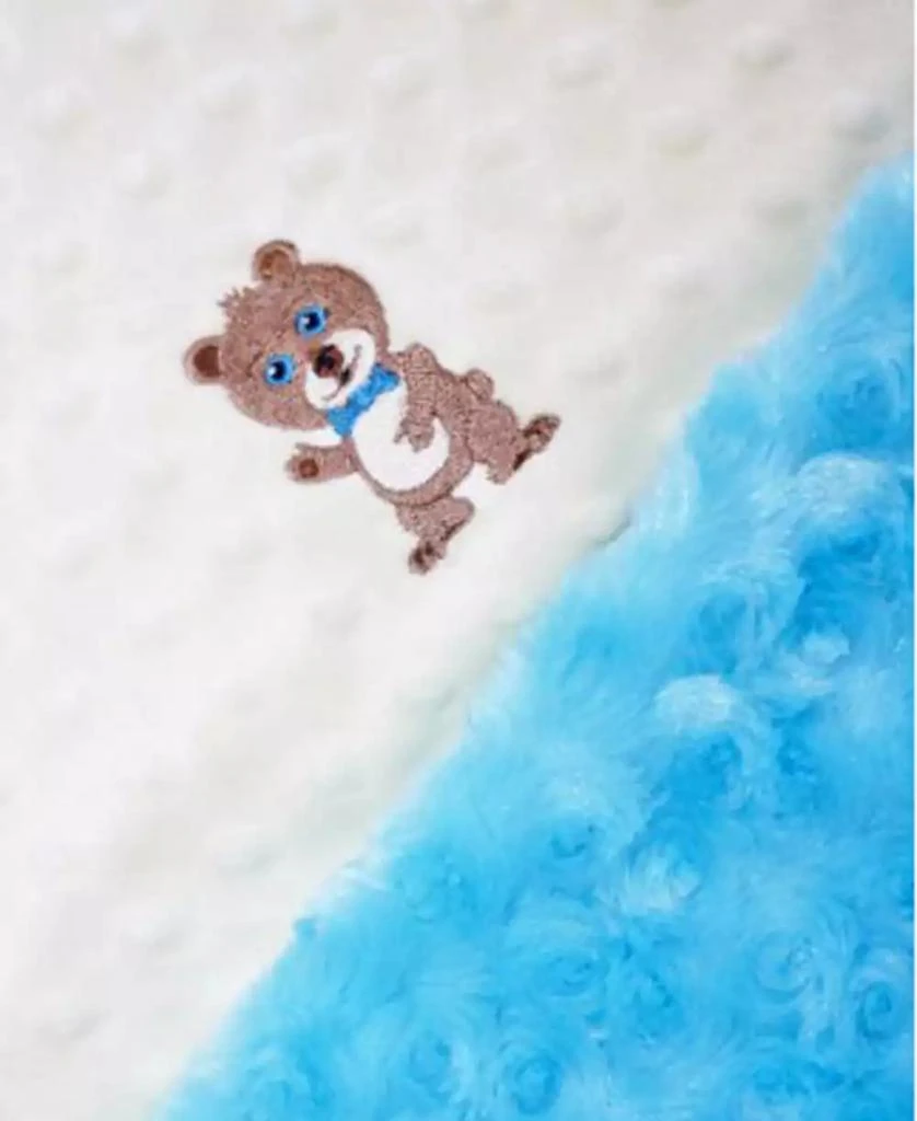 商品Lil' Cub Hub|Minky Baby Boy Blanket With Embroidered Boy Bear,价格¥382,第2张图片详细描述