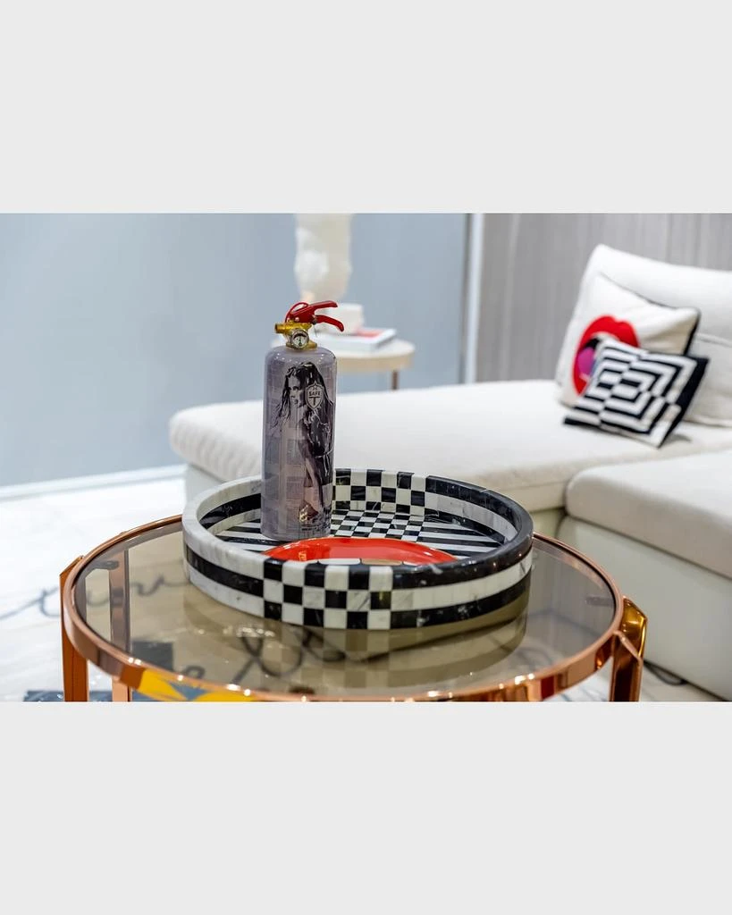 商品Vetta Home|Large Round Checkered & Striped Tray,价格¥3482,第3张图片详细描述