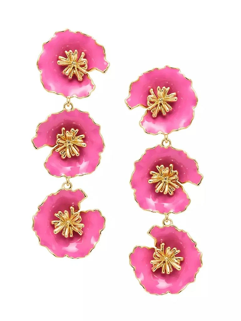 商品Mignonne Gavigan|Jade Lux 14K-Gold-Plated &amp; Enamel Triple-Drop Earrings,价格¥1310,第1张图片