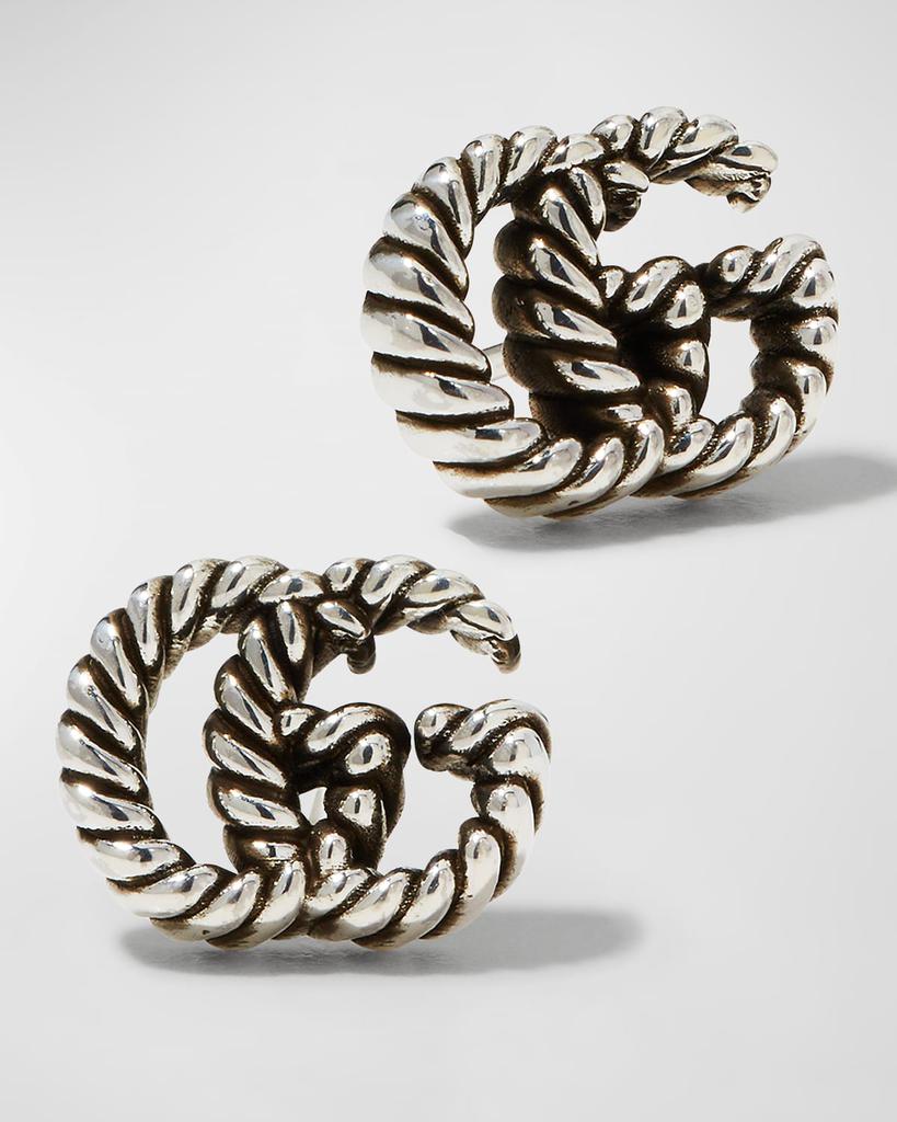 GG Marmont Stud Earrings in Aged Silver商品第1张图片规格展示