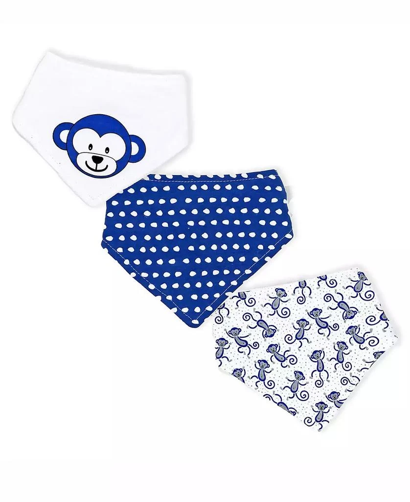 商品Jesse & Lulu|Baby Boys and Girls Monkey Bandana Bibs, 3 Piece Set,价格¥112,第1张图片