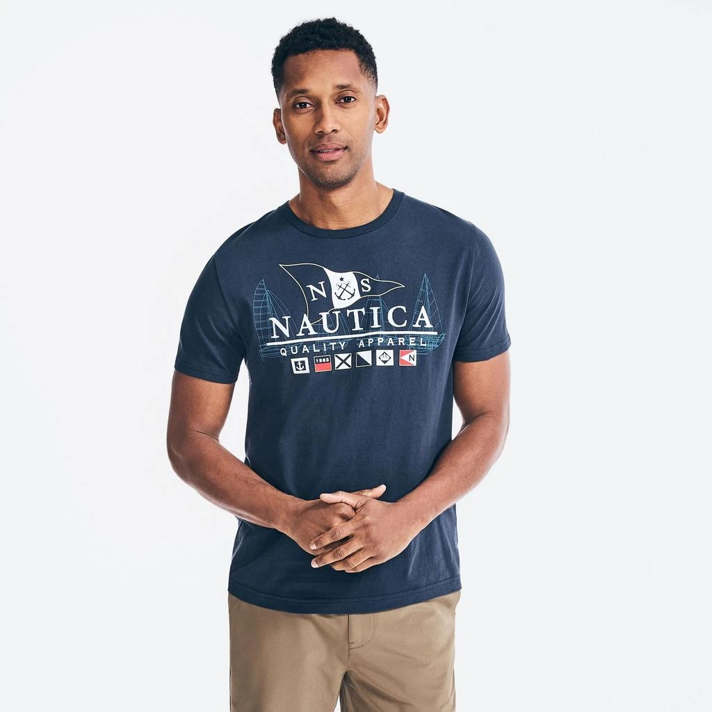 商品Nautica|Nautica Mens Logo Flags Graphic T-Shirt,价格¥72,第2张图片详细描述