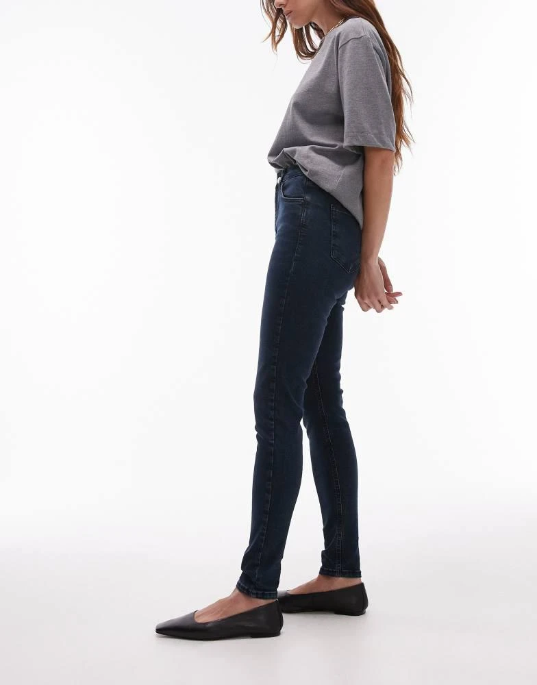 商品Topshop|Topshop Jamie high rise skinny jean in blue black,价格¥417,第2张图片详细描述