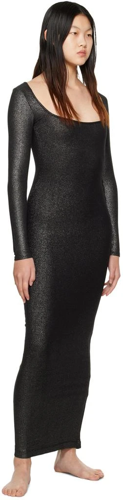 商品SKIMS|Black Soft Lounge Shimmer Long Sleeve Maxi Dress,价格¥511,第4张图片详细描述
