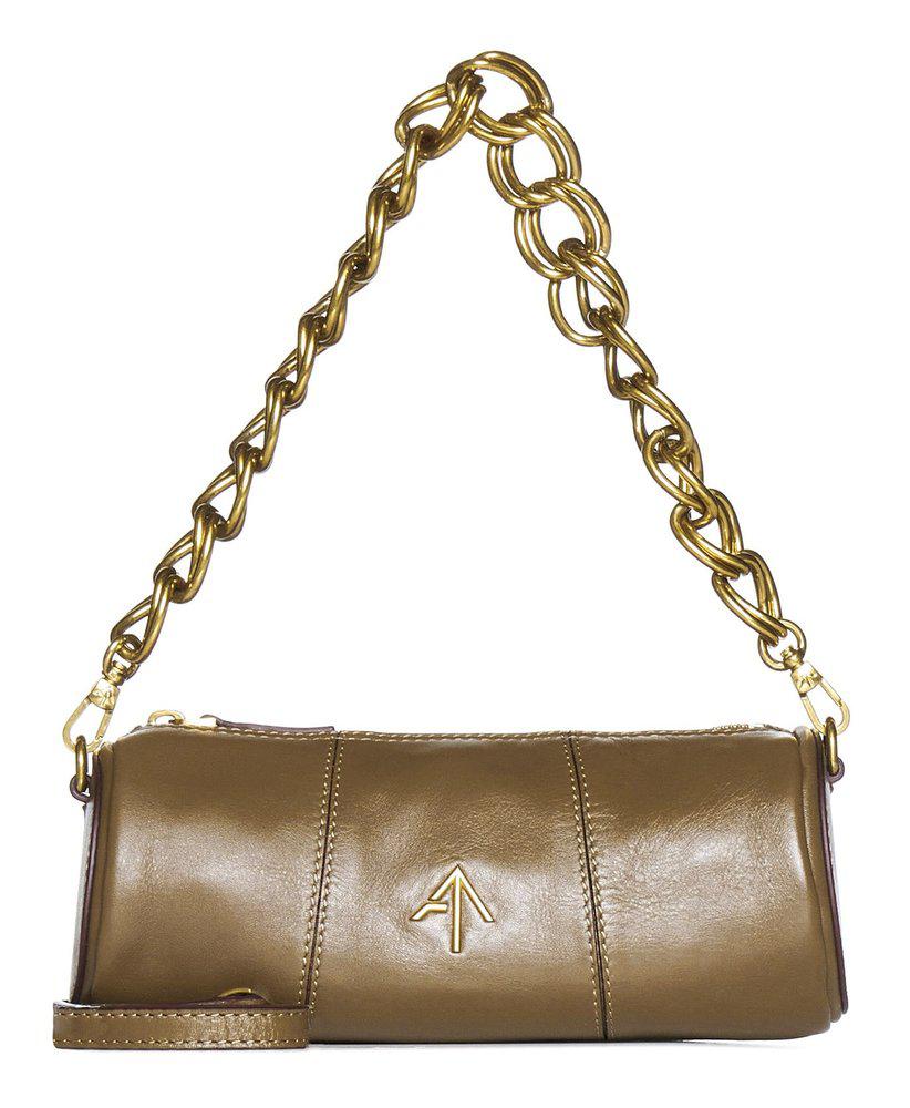 Manu Atelier Logo-Plaque Chain Embellished Shoulder Bag商品第1张图片规格展示