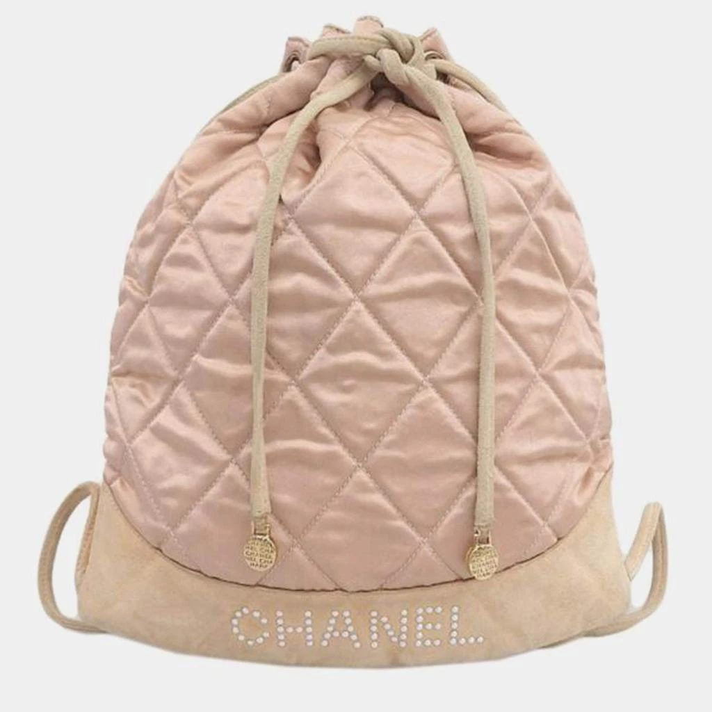 商品[二手商品] Chanel|Chanel Pink Quilted Satin Drawstring Backpack,价格¥6386,第1张图片