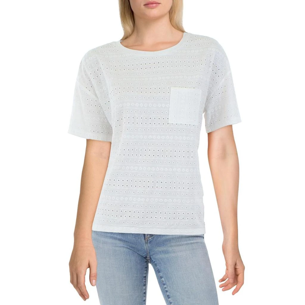 商品Calvin Klein|Calvin Klein Womens Embroidered Eyelet T-Shirt,价格¥92,第1张图片