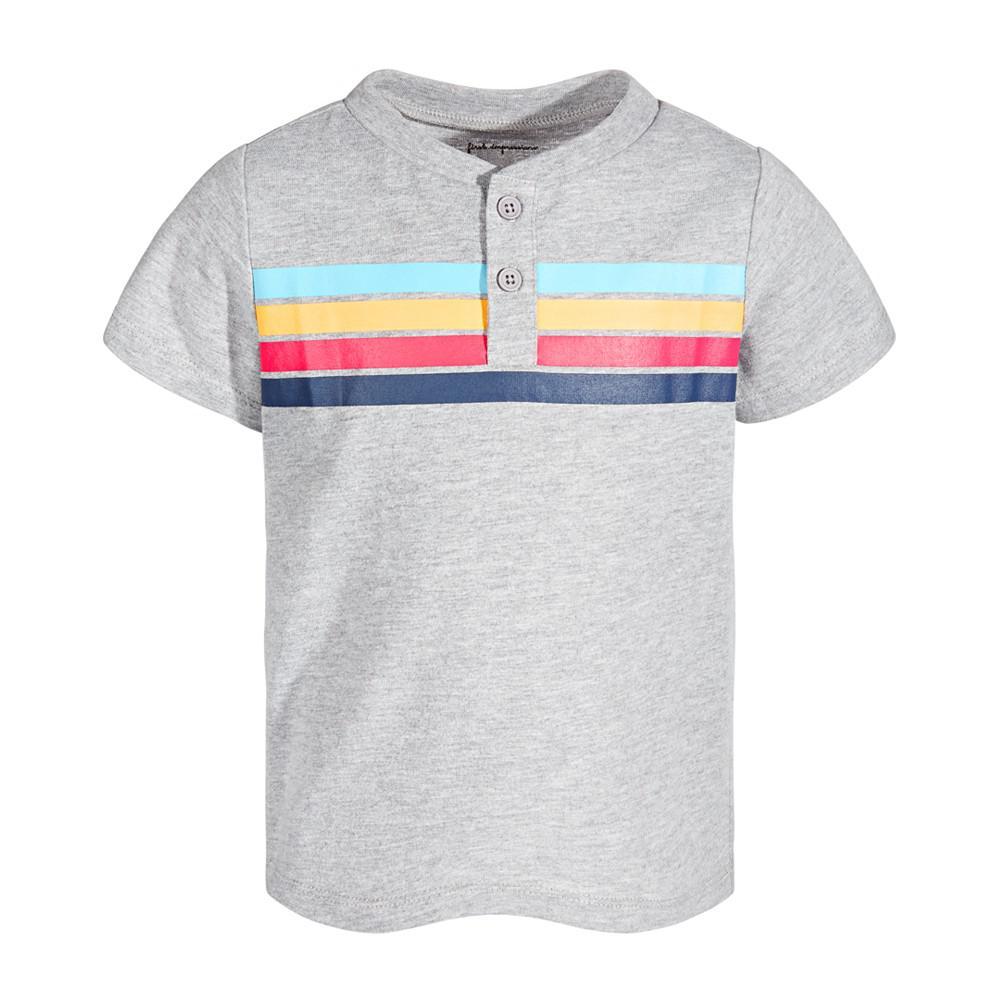 商品First Impressions|Baby Boys Striped Henley T-Shirt, Created for Macy's,价格¥28,第1张图片