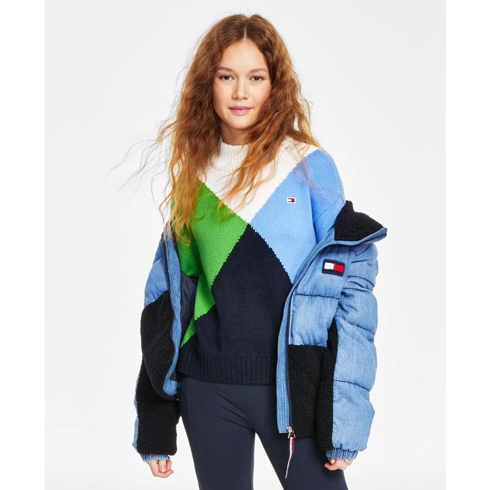 商品Tommy Hilfiger|Women's Diamond-Print Mock-Neck Sweater,价格¥595,第2张图片详细描述