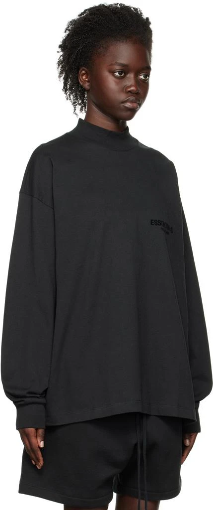 商品Essentials|Black Flocked Long Sleeve T-Shirt,价格¥441,第2张图片详细描述