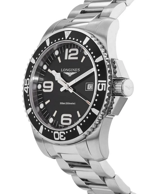 商品Longines|Longines HydroConquest Quartz 44mm Black Dial Men's Watch L3.840.4.56.6,价格¥6451,第3张图片详细描述