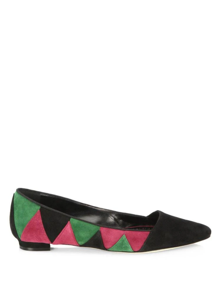 商品Manolo Blahnik|Pili Colorblock Suede Flats,价格¥2773,第5张图片详细描述