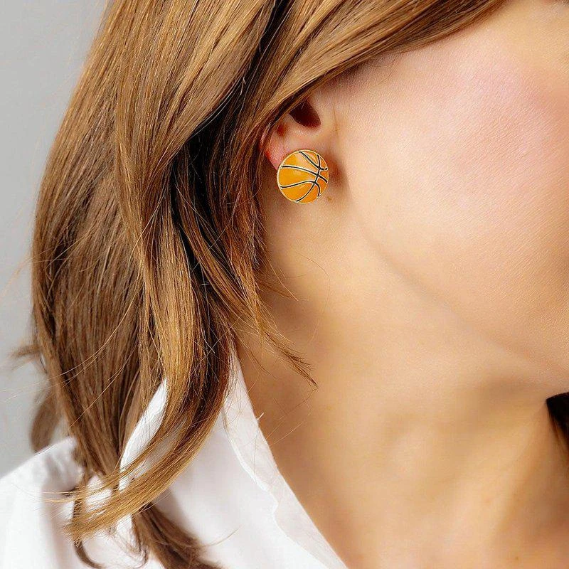 商品Canvas Style|Basketball Enamel Stud Earrings,价格¥182,第2张图片详细描述