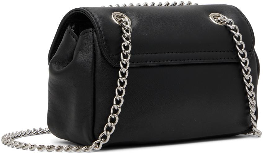 Black Small Curb Chain Shoulder Bag商品第3张图片规格展示