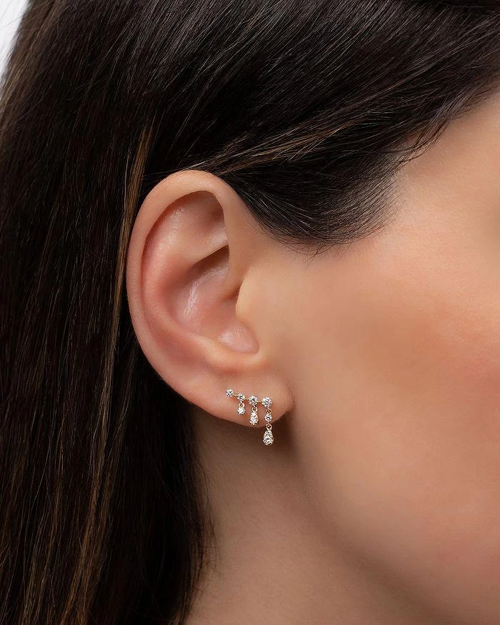 商品Zoe Lev|14K Gold Diamond Drop Climber Earrings,价格¥7090,第2张图片详细描述