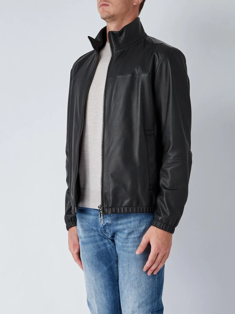 商品Emporio Armani|Man Leather Blouson Jacket Jacket,价格¥4983,第3张图片详细描述