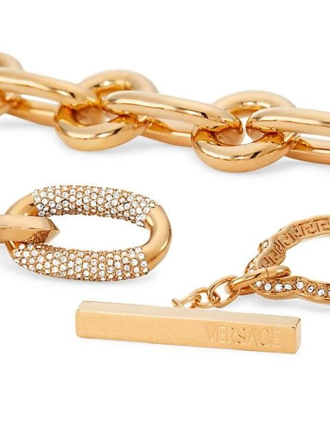商品Versace|Medusa Curve Goldtone & Crystal Chain Necklace,价格¥10144,第3张图片详细描述