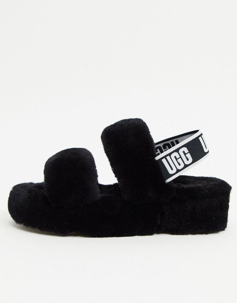 商品UGG|UGG Oh Yeah logo double strap sandals in black,价格¥651,第4张图片详细描述