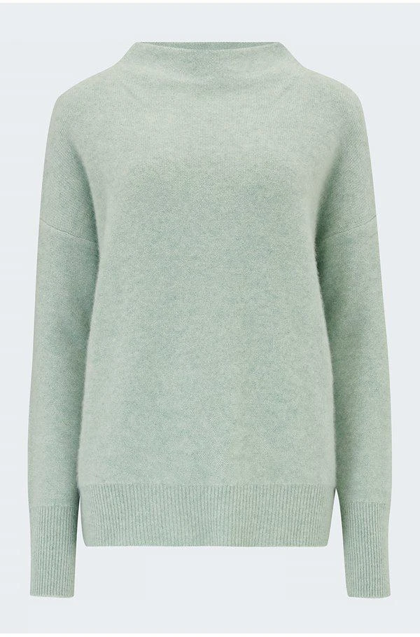 商品Vince|Vince - Boiled Funnel Neck Jumper in Heather Mint Glass,价格¥1719,第1张图片