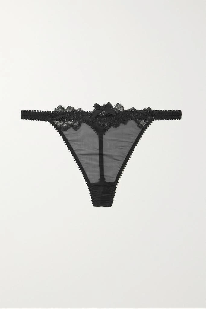 商品L'Agent by Agent Provocateur|Shania 黎芭蕾丝边饰网布丁字裤,价格¥170,第1张图片