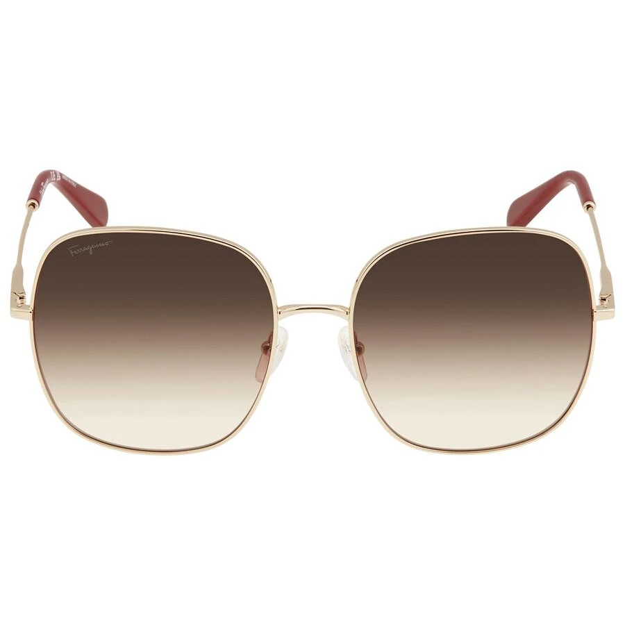 商品Salvatore Ferragamo|菲拉格慕 棕色渐变方形女士太阳镜 SF300S 703 59,价格¥587,第1张图片
