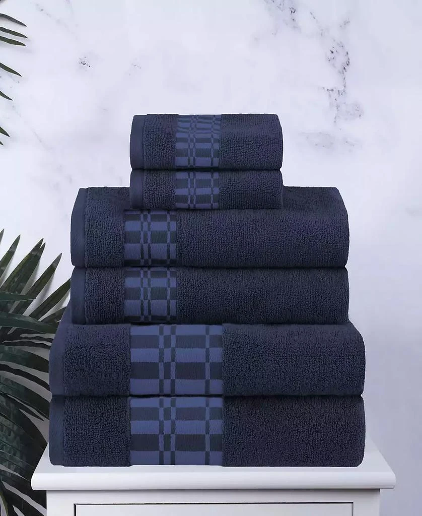 商品Superior|Larissa Geometric Embroidered Jacquard Border Cotton 4-Pc. Bath Towel Set,价格¥213,第2张图片详细描述