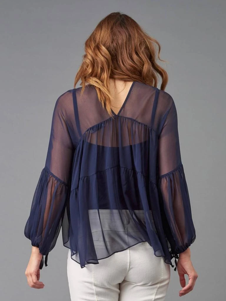 商品Lola & Sophie|Chiffon Sheer Tiered Top in Navy,价格¥894,第5张图片详细描述