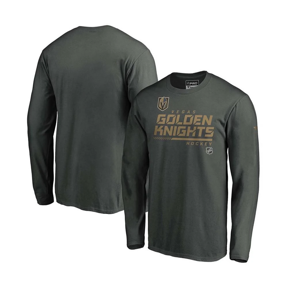 商品Fanatics|Men's Gray Vegas Golden Knights Authentic Pro Core Collection Prime Long Sleeve T-shirt,价格¥180,第1张图片