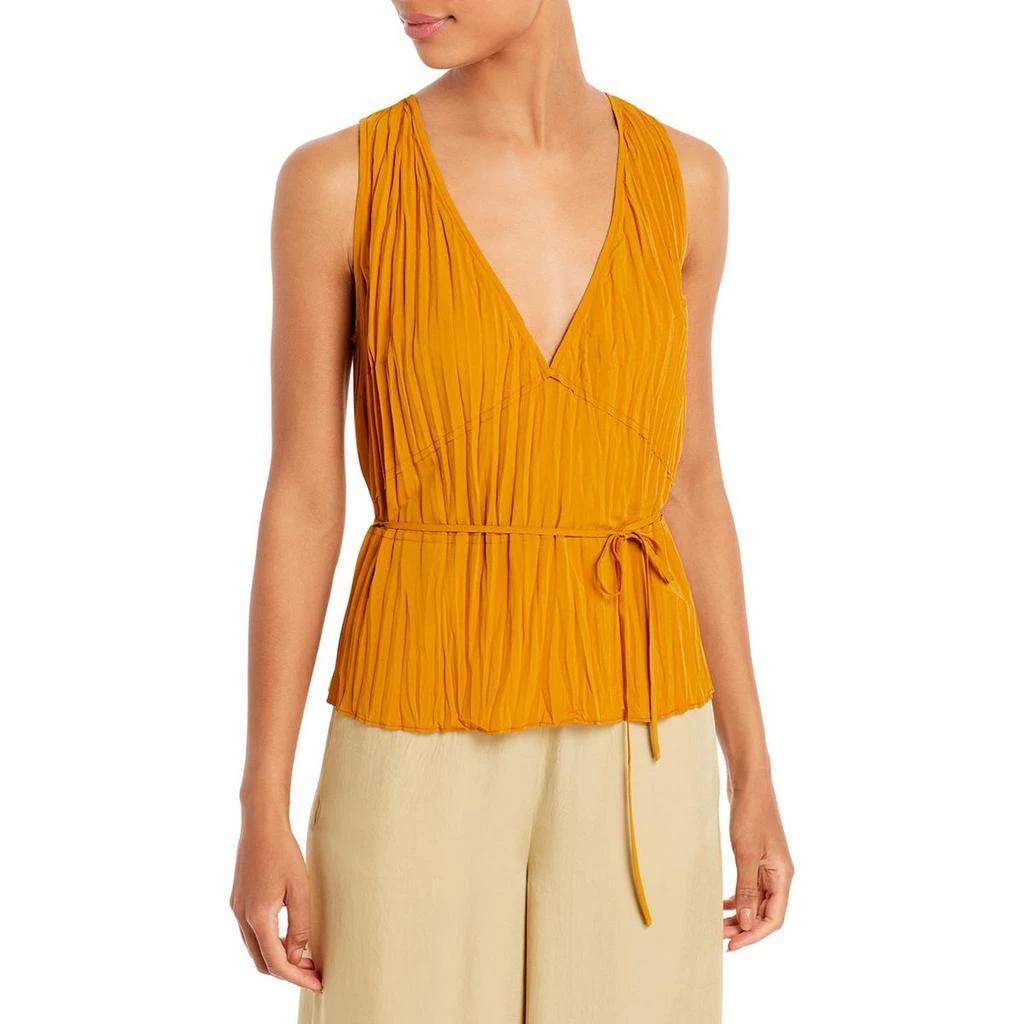 商品Vince|Vince Womens V-Neck Pleated Top,价格¥337,第1张图片