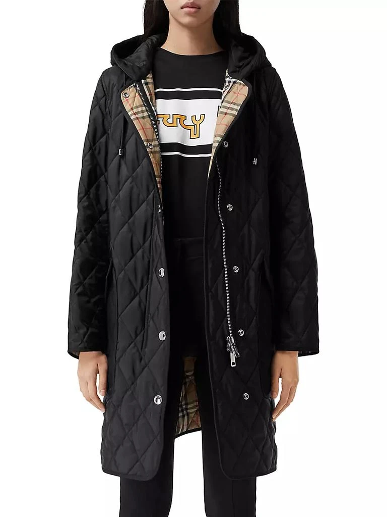 商品Burberry|Roxby Quilted Canvas Logo Coat,价格¥11536,第3张图片详细描述