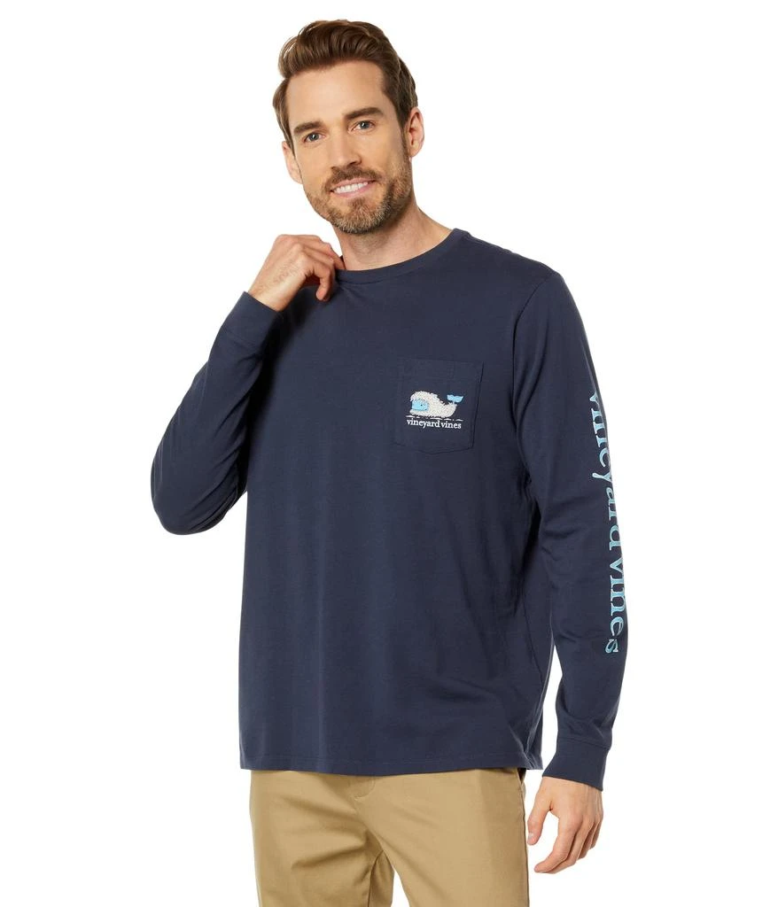 商品Vineyard Vines|Yeti Whale Long Sleeve Pocket Tee,价格¥310,第2张图片详细描述