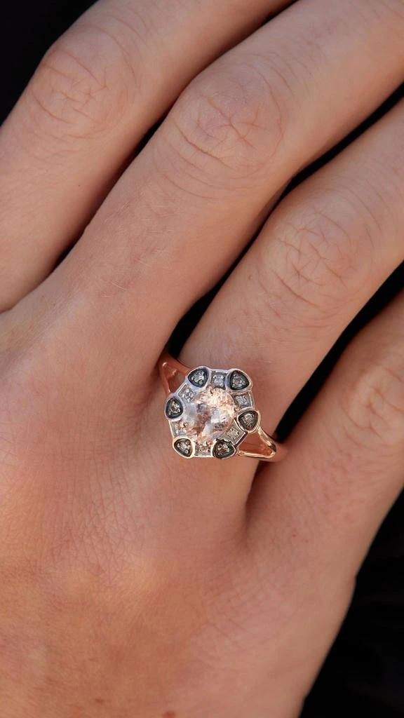 商品Savvy Cie Jewels|14K Rose Vermeil Morganite 1.13Gtw Ring,价格¥396,第2张图片详细描述
