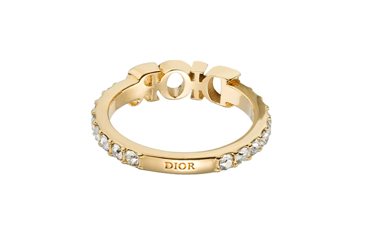 商品[国内直发] Dior|迪奥 ÉVOLUTION 字母装饰镂空 金属 戒指 女款 金色,价格¥3399,第5张图片详细描述