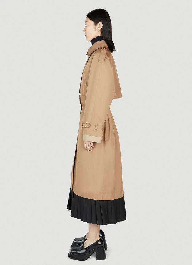 商品Gucci|Pleated Hem Trench Coat in Brown,价格¥33605,第3张图片详细描述