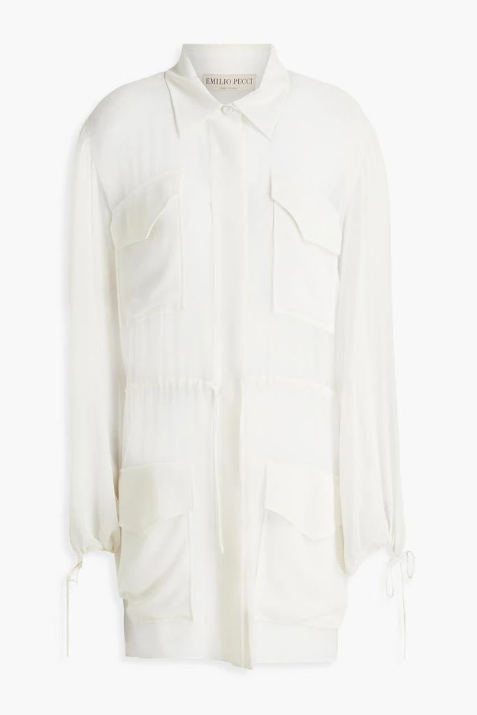 商品EMILIO PUCCI|Gathered silk-chiffon shirt,价格¥2677,第3张图片详细描述