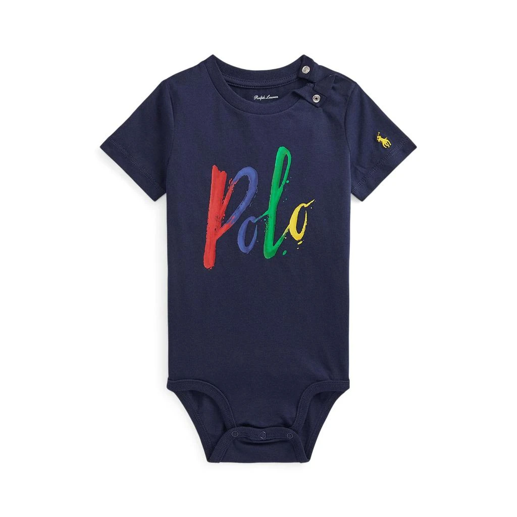 商品Ralph Lauren|Logo Cotton Jersey Bodysuit (Infant),价格¥143,第1张图片
